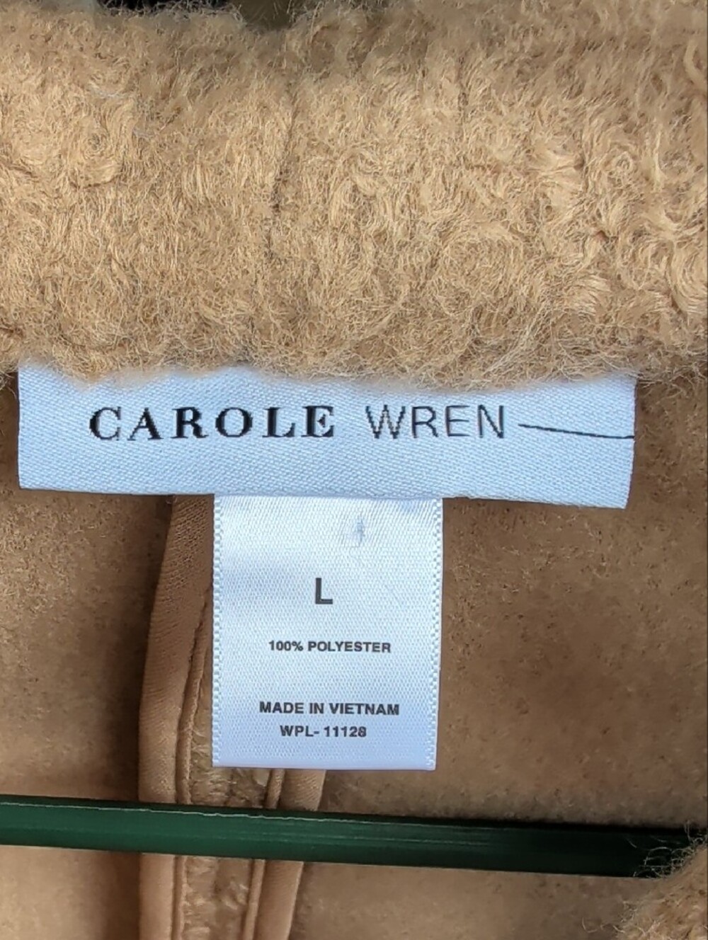 Carole Wren Tan Teddy Jacket with Button Front - Picture 2 of 5